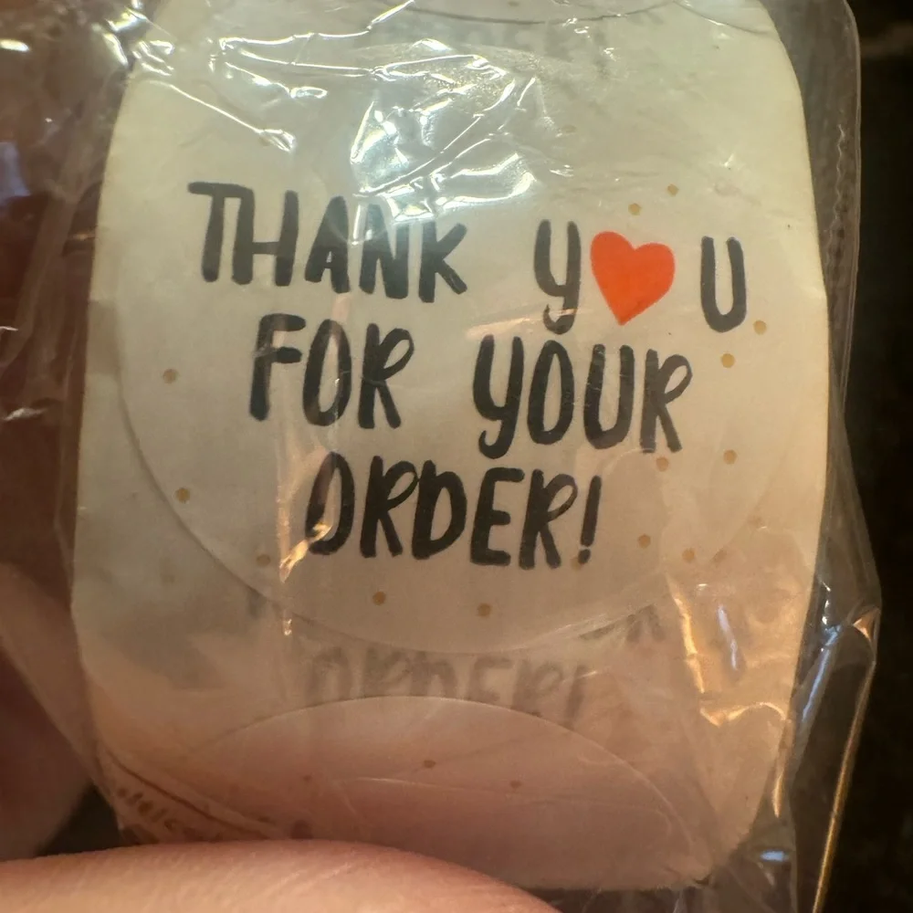 500 Thank you stickers thank y❤️u for your order 1 inch new